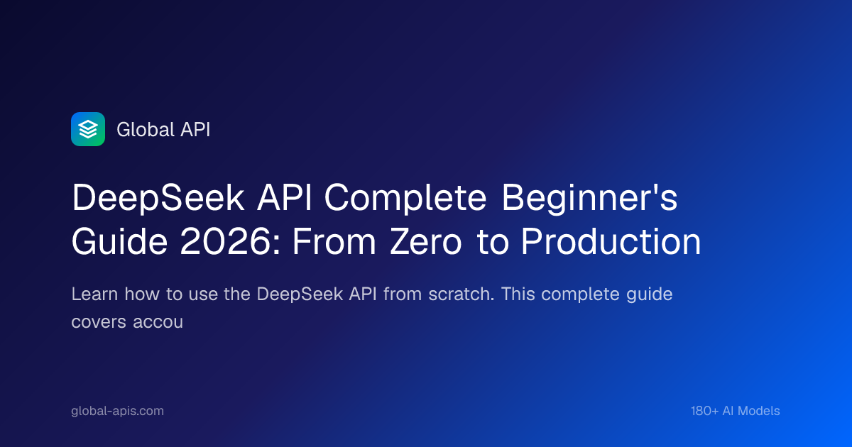 DeepSeek API Complete Beginner's Guide 2026: From Zero to Production