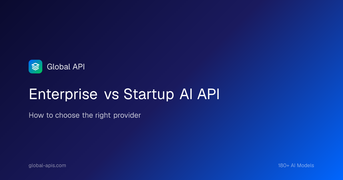 Enterprise vs Startup AI API — How to Choose the Right Provider in 2026