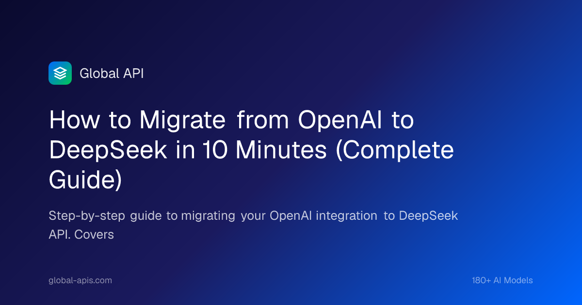 How to Migrate from OpenAI to DeepSeek in 10 Minutes (Complete Guide)